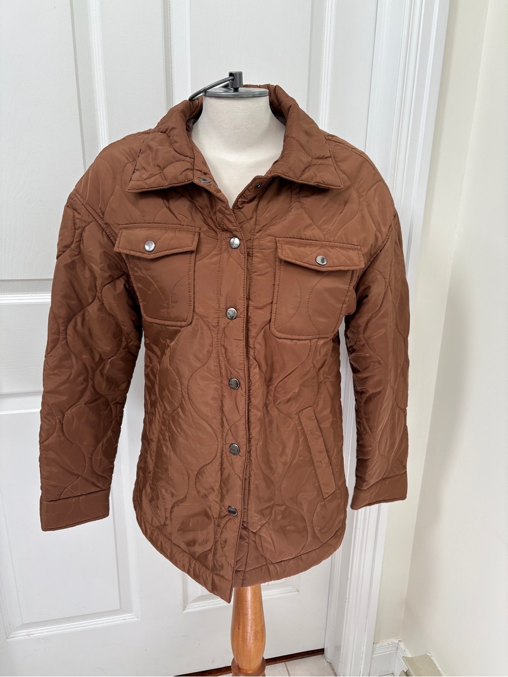 Ci Sono Quilted Brown Puffer Jacket